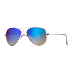 Men's Wright II Polarized Sunglasses (Silver + Blue Mirror)