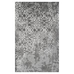 Distressed Damask Area Rug // Pewter (3' x 5')