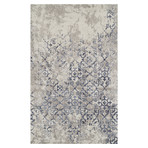 Distressed Damask Area Rug // Navy // 10' x 13'