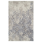 Distressed Damask Area Rug // Navy (3' x 5')