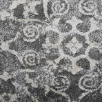 Distressed Damask Area Rug // Pewter // 10' x 13'