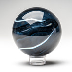 Agate Sphere + Acrylic Display Stand // Blue
