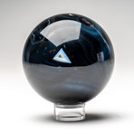 Agate Sphere + Acrylic Display Stand // Blue