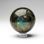 Labradorite Sphere + Acrylic Display Stand