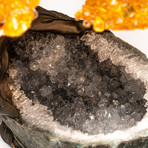 Custom // Citrine Clustered Gemstone Tree + White Quartz Geode
