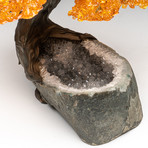 Custom // Citrine Clustered Gemstone Tree + White Quartz Geode