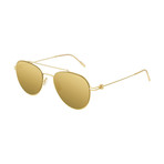 Men's Circular Frame Sunglasses // Gold