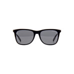 Men's Rectangular Frame Sunglasses // Black + Silver