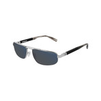 Men's Narrow Rectangular Sunglasses // Silver