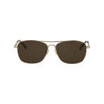 Men's Rectangular Aviator Sunglasses // Gold