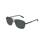 Men's Rectangular Aviator Sunglasses // Black II