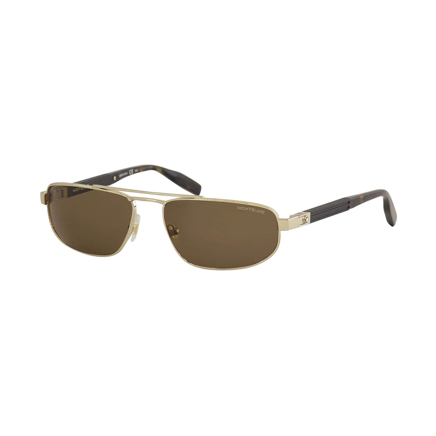 Men's Narrow Rectangular Sunglasses // Gold - Montblanc - Touch of Modern