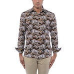 Tropical Poplin Print Long Sleeve Shirt I // Multicolor (L)