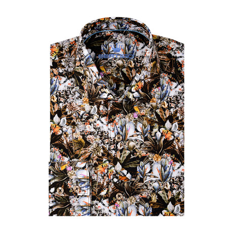 Tropical Poplin Print Long Sleeve Shirt I // Multicolor (S)