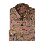 Paisley Print Abstract Long Sleeve Shirt // Multicolor (XL)