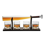 Baseball Set // Decanter + 4 glasses