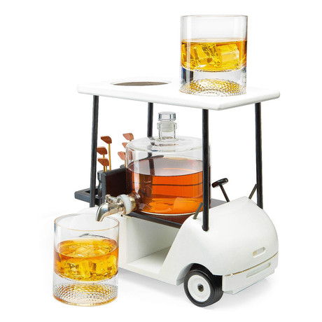 Golf Car Set // Decanter + 2 glasses