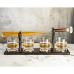 Baseball Set // Decanter + 4 glasses