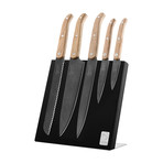 Innovation Line Knife Set + Magnetic Holder // Oak Wood