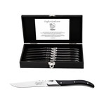 6-Piece Luxury Line Steak Knife Set // Black Lacquered Birchwood