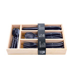 24-Piece Cutlery Set // Black Stonewash