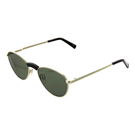 Unisex Round Mono Sunglasses // Bright Gold