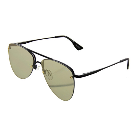 Unisex Aviator Revo Mirror Sunglasses // Matte Black