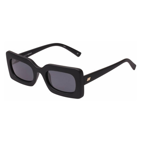 Women's Rectangular Matte Mono Sunglasses // Matte Black