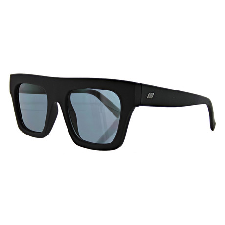 Men's Square Rubber Mono Sunglasses // Black Rubber