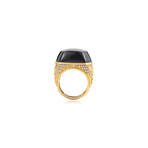 Magerit Babylon Caramelo 18k Yellow Gold Diamond + Onyx Ring // Ring Size: 7