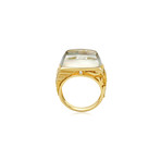 Magerit Babylon Caramelo 18k Yellow Gold Diamond + Green Quartz Ring // Ring Size: 7