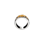 Magerit Leyenda Ciclon 18k Yellow Gold + Sterling Silver + Black Rhodium Ring (Ring Size: 7)