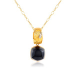 Magerit Babylon Caramelo 18k Yellow Gold Diamond + Onyx Necklace