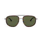 Men's Metal Aviator Sunglasses // Gunmetal + Havana + Green
