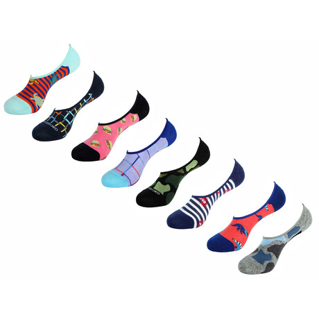 Cosmo No Show Socks // 8 Pack // Multicolor