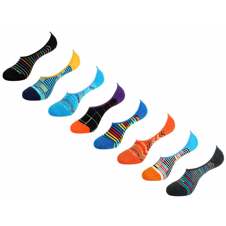 Yanis No Show Socks // 8 Pack // Multicolor