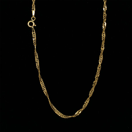 Hollow 14K Gold Singapore Chain Necklace // 2mm // Yellow (16" // 1.5g)