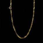 Hollow 14K Gold Singapore Chain Necklace // 2mm // Yellow (16" // 1.5g)