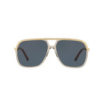 Men's Rectangular Pilot Sunglasses // Brown