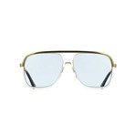 Men's Rectangular Pilot Sunglasses // Yellow