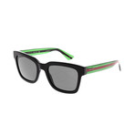Men's Web Rectangular Sunglasses I // Black