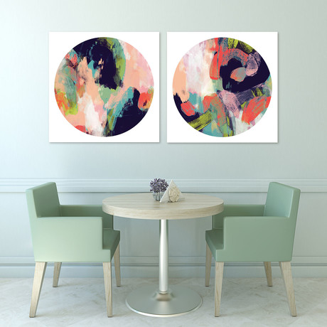 Colorful 1&2 // Frameless Printed Tempered Art Glass (Colorful 1&2 // Diptych)