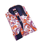 Evan Button-Up Shirt // White + Orange (2XL)