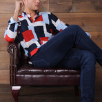 Marcus Button-Up Shirt // Navy + Red + White (2XL)