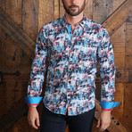 Cole Button-Up Shirt // Red + Blue (M)