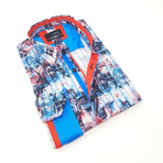 Cole Button-Up Shirt // Red + Blue (S)