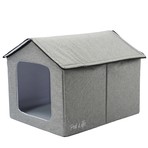 Hush Puppy // Electronic Heating + Cooling Smart Collapsible Pet House // Large (Gray)