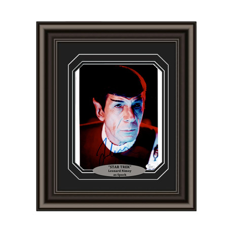 Leonard Nimoy Hand Signed Custom Framed "Star Trek" Photo