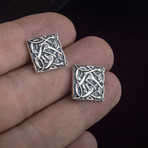 Norse Ornament Inspired Cufflinks // Silver