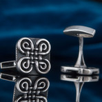 Norse Ornament Cufflinks // Silver